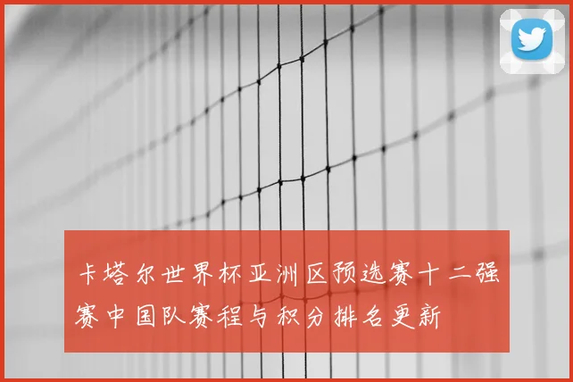 卡塔尔世界杯亚洲区预选赛十二强赛中国队赛程与积分排名更新